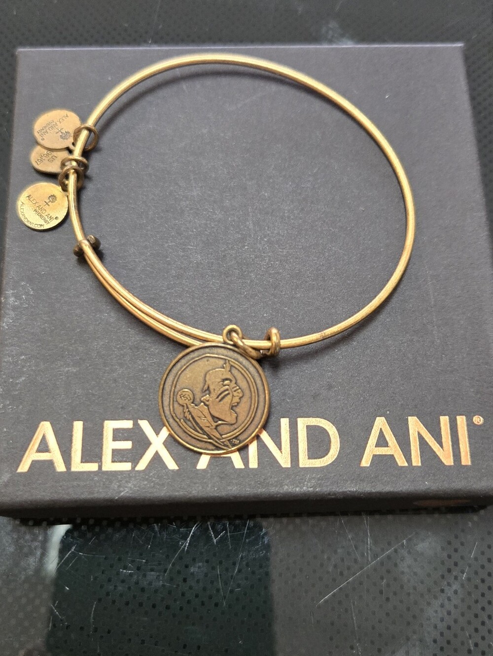 Used FSU Alex and Ani Gold-Tone Coin Charm Expandable Bangle